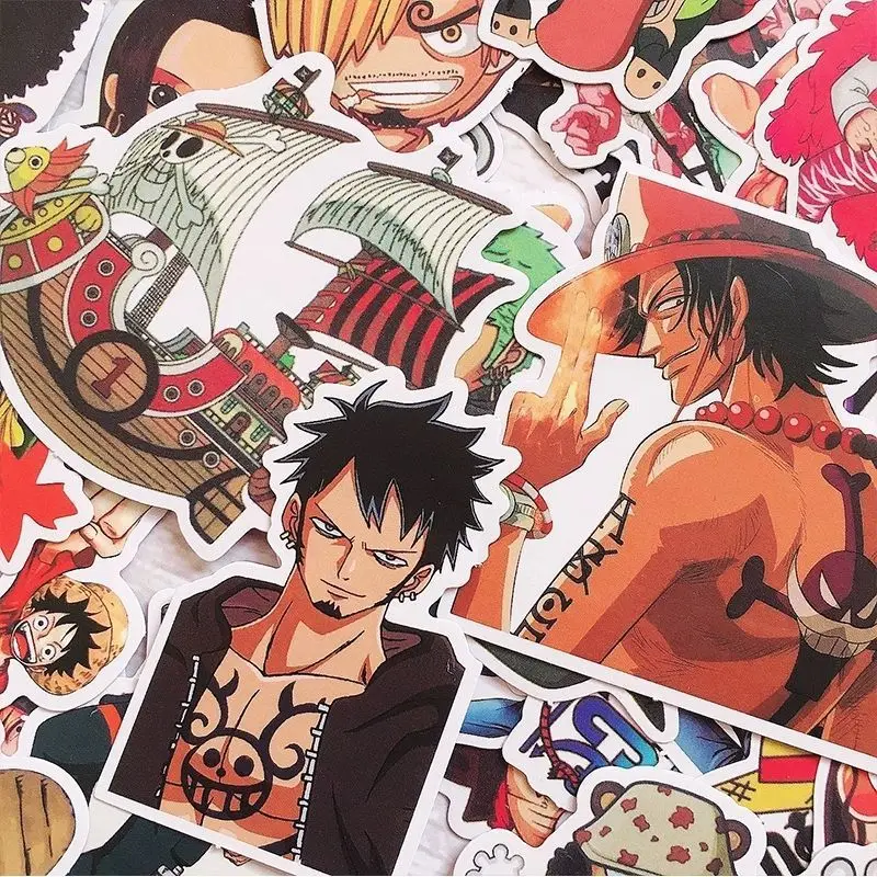 120 Pcs Unique Cute One Piece Stickers, Creative Cartoon Graffiti Waterproof DIY Decals for Phone Case Notebook Decoration - view 3