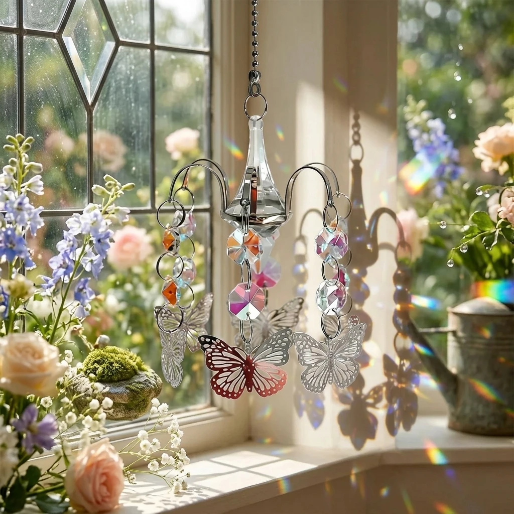

Decorative Wind Chime Pendant Creative Butterfly Shaped Sunshine Catcher For Balcony Garden Greenhouse Decoration Home Decors