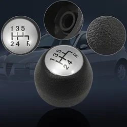 5 Speed Black Glossy Plate ABS Plastic Handle Manual Gear Lever Knob Compatible with Alfa Romeo 147 156 GT