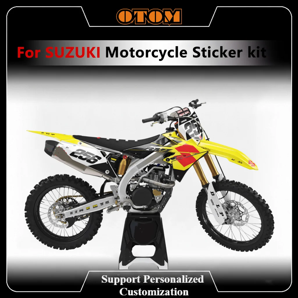 

Customize Motorcycle Background Graphics Decals For SUZUKI 2018-2024 RMZ250 RMZ450 Glossy Team Full Sticker Kit