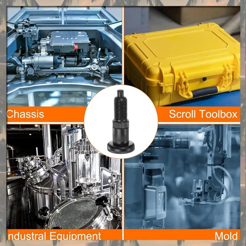 A70U Nieuwe 3 Stuks Push Fit Bal Neus Lente Plunger M10x1 draad 5Mm Pin Dia. Koolstofstaal Terugknop Plunger Intrekbare Plunger