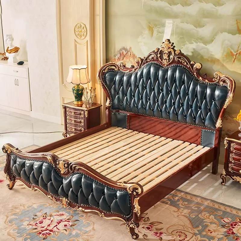 

Lazy Luxury Aesthetic Bed Queen Size Cheap Cute Salon Bedroom King Bed Modern Leather Hospital Cama Queen Size Unique Furniture
