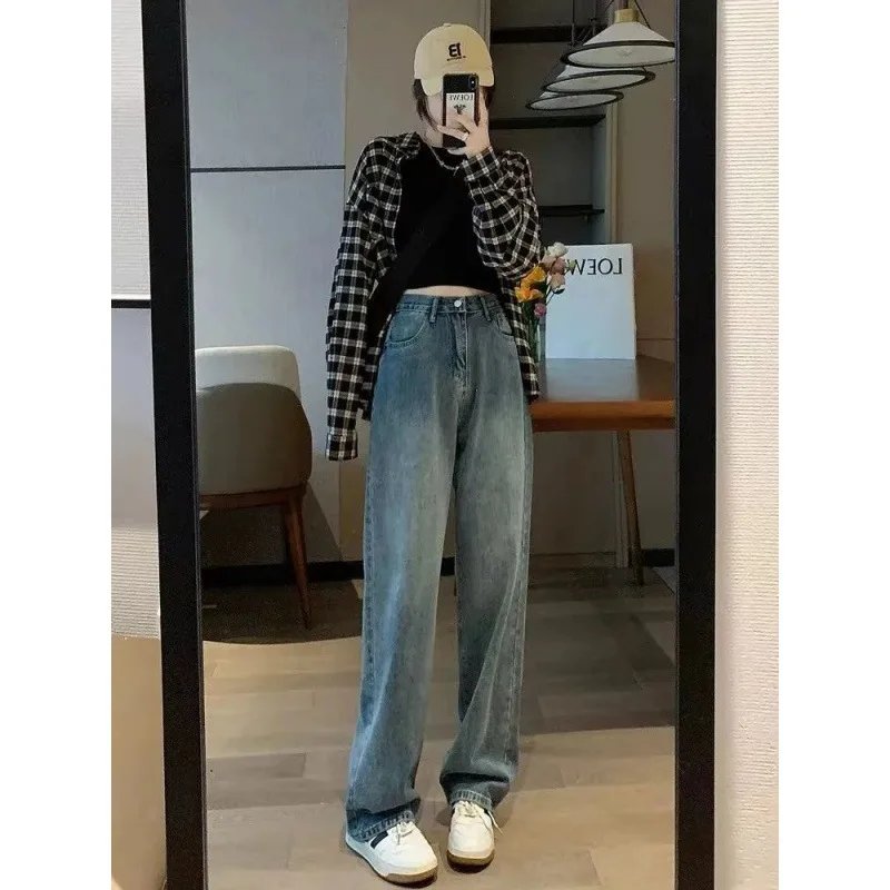 Casual Baggy Jeans Women High Waist Pants for Women Vintage Women's Fashion Wide Leg Pants Youthful Female Trousers Streetwear