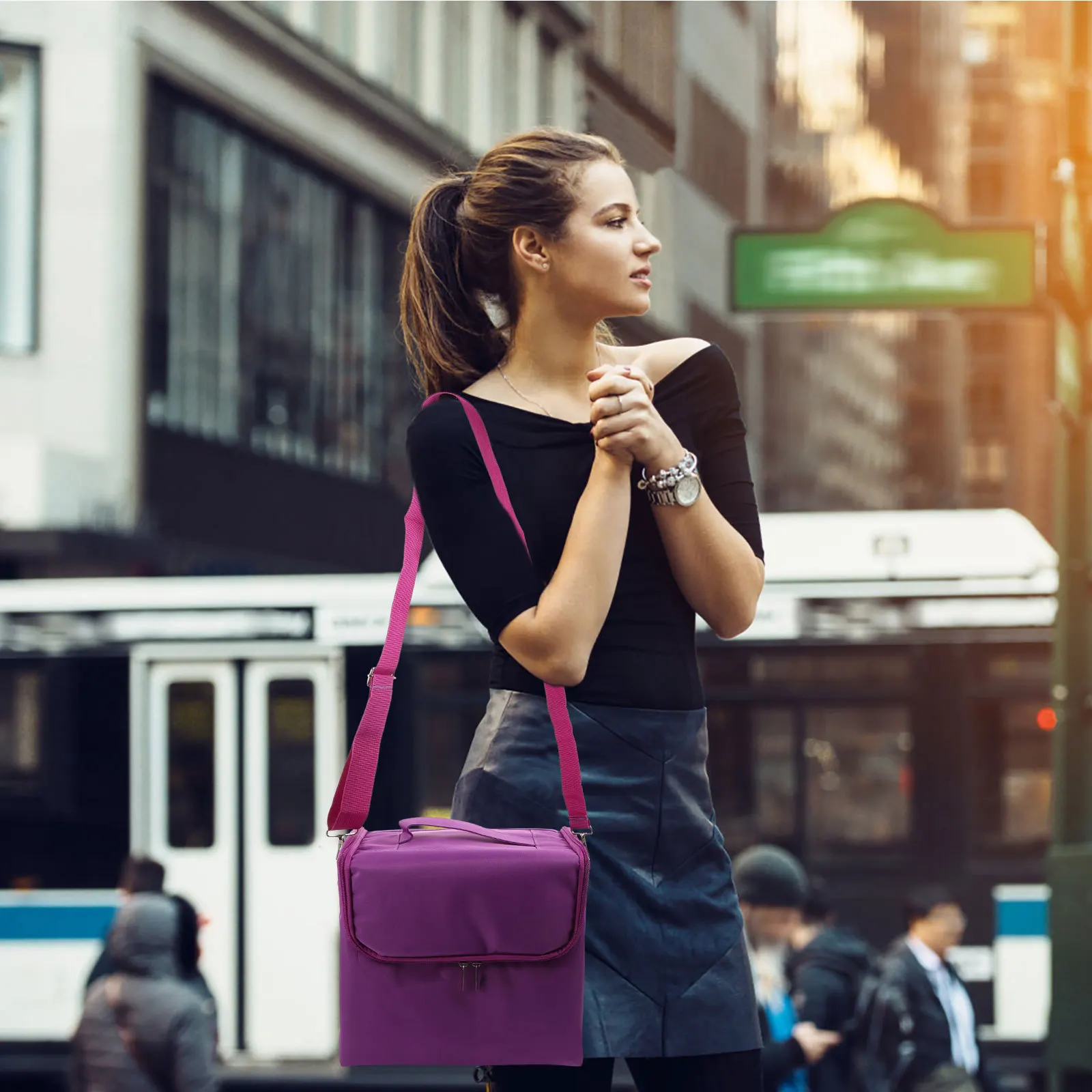 حقيبة أدوات المكياج قسط دائم مقاوم للماء متعدد الطبقات منظم السفر كيس التخزين للنساء أدوات الزينة مانيكير