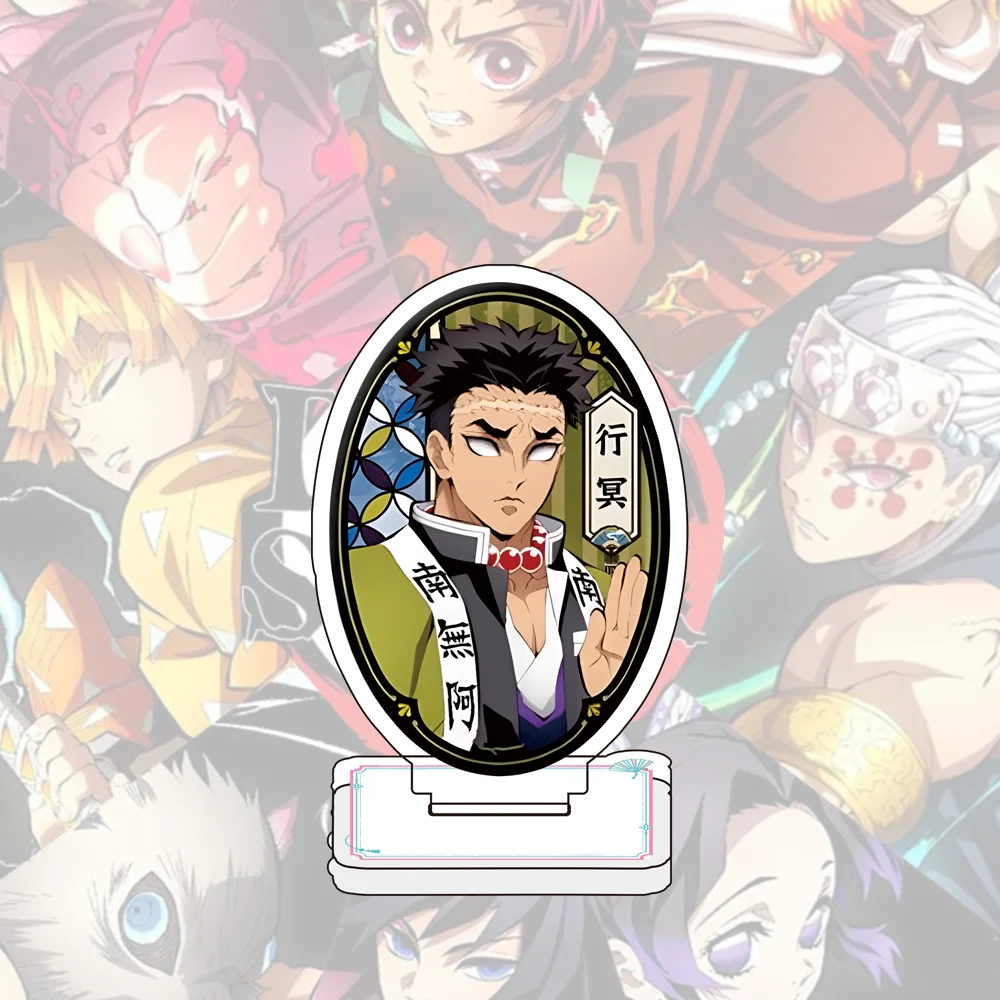 أنيمي شيطان القاتل Q نسخة 8 سنتيمتر الاكريليك الشكل حامل نموذج Nezuko Tanjirou Shinobu Giyuu Muichirou سطح المكتب الديكور هدية