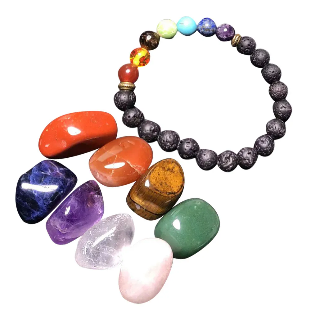 1Set Natural Mineral Stones Ornaments Rainbow Crystal Specimens for Geography Learning Stone Decor Desktop Display Collection