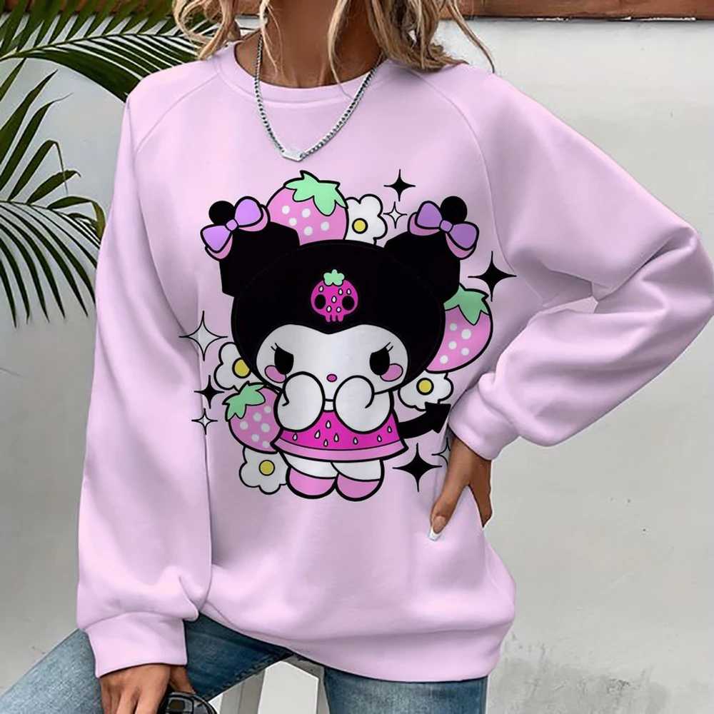 Harajuku ropa femenina pulóver moda Otoño e Invierno HELLO KITTY estampado mujer Sudadera con capucha Casual mujer sudadera de manga larga