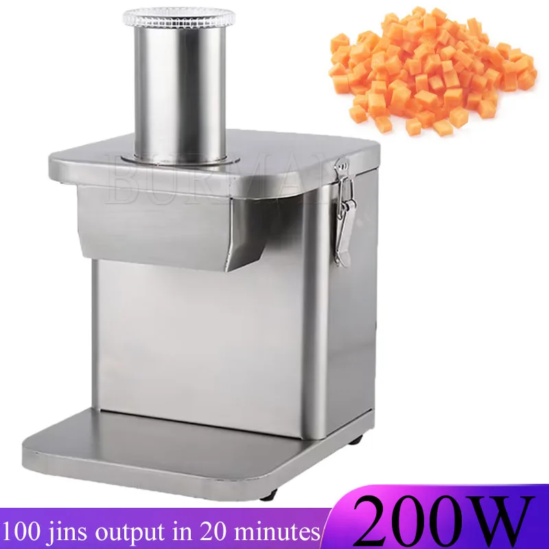 

200W Commercial Electric Vegetable Dicing Machine Radish Carrot Potato Onion Granule Cube Cutting