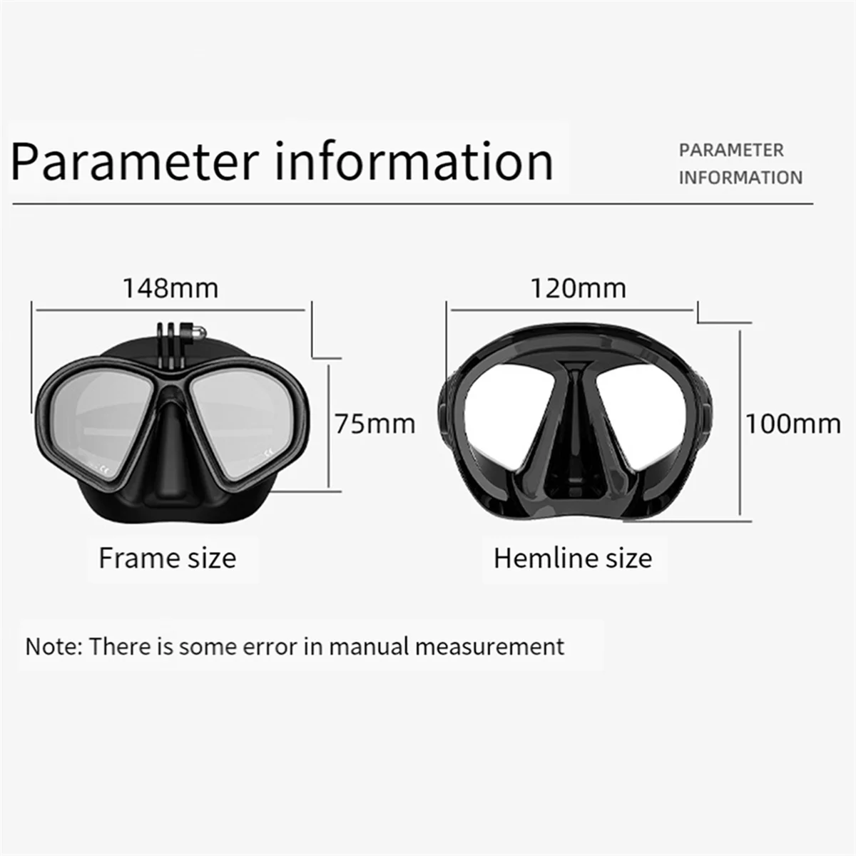 

Free Diving Mask Diving Equipment Wide Field of View Scuba Diving Goggles Outdoor Diving Goggles Snorkeling Tools