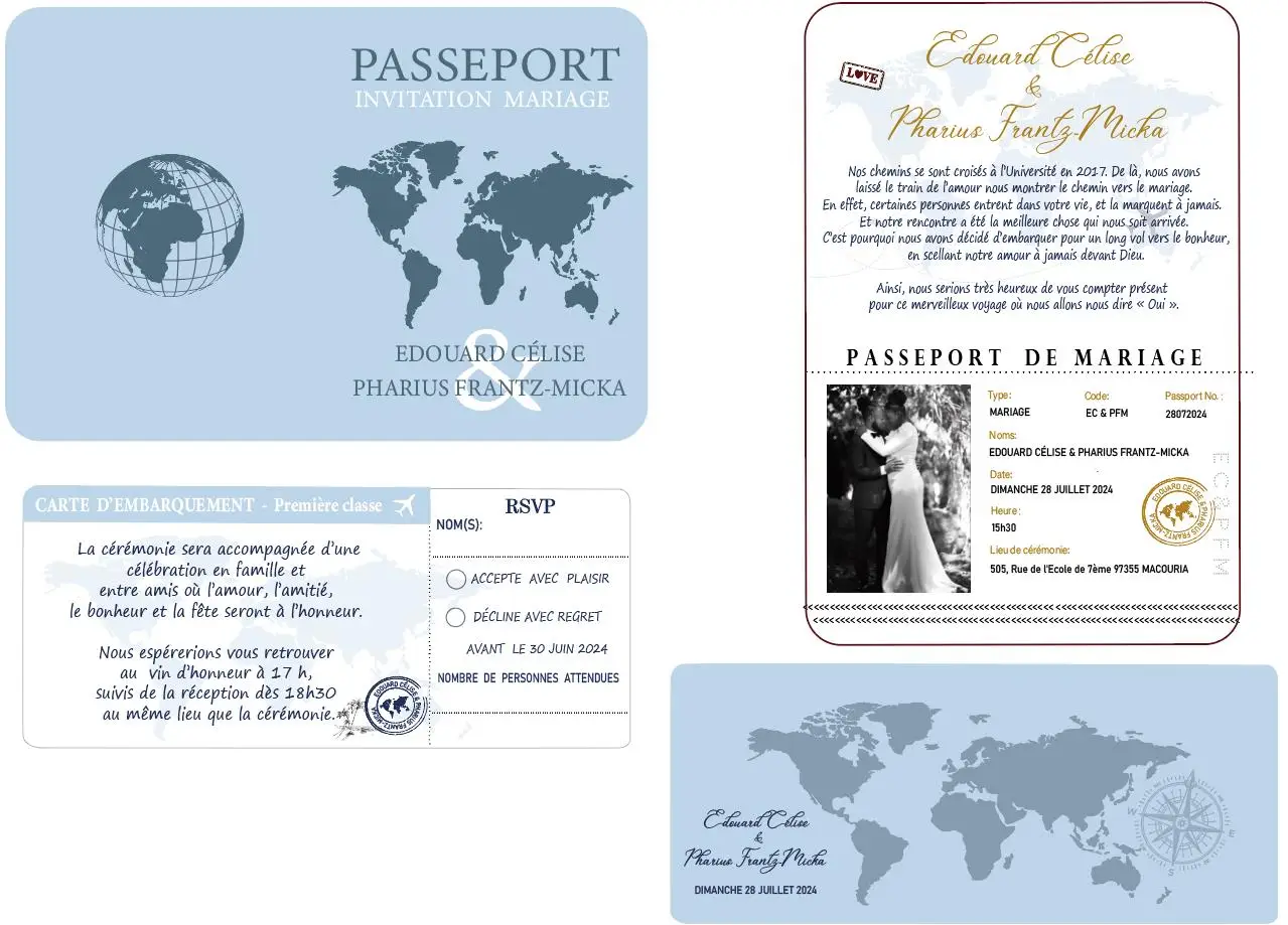 Custom Printed Invitation Cards, Passport Boarding Pass Tickets Card, Birthday Invitation, Baby Shower Party,115Pcs