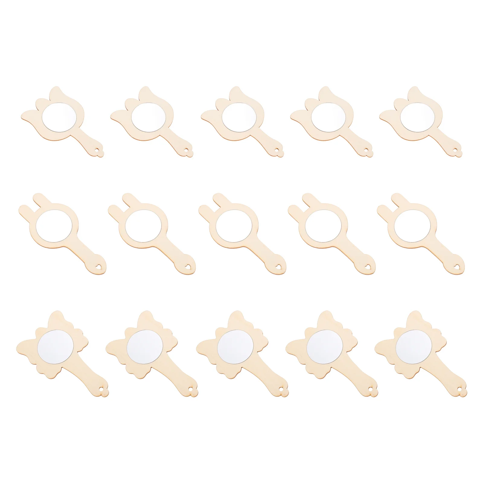 15 szt. Akcesoriów do lusterka do makijażu DIY, niedokończone drewniane lusterka ręczne do rękodzieła, zajęć dla dzieci, kreatywne projekty artystyczne i rzemieślnicze.
