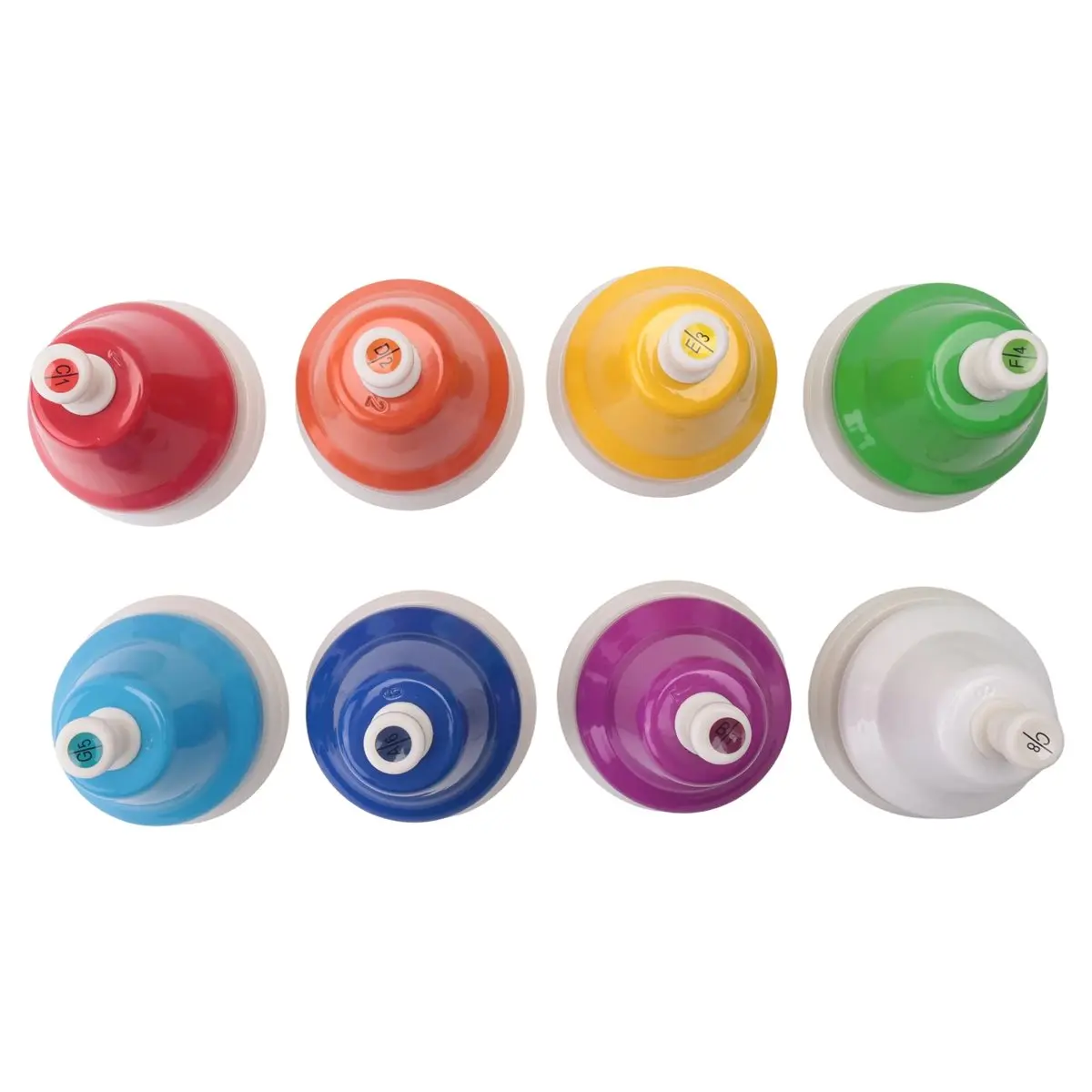 

Набор металлических колокольчиков для занятий физкультурой, 8-нотные диатонические ручные колокольчики, радужные музыкальные колокольчики, перкуссионный инструмент для обучения музыке