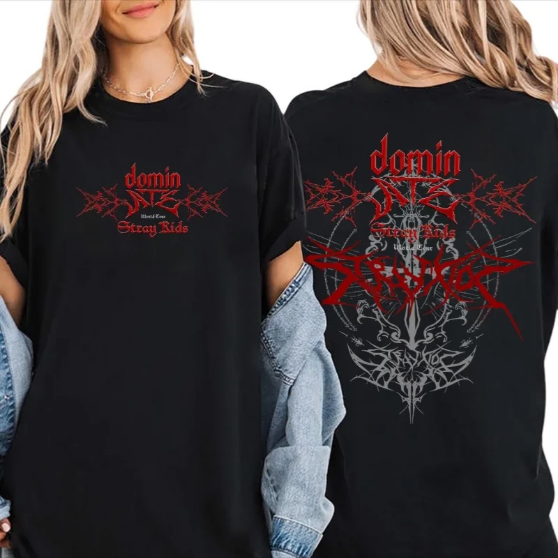 Stray Kids Dominate Tour 2025 in US Shirt Stray Kids Shirt Skz Tour Merch Fanmade Stray Kids Gift Men Women Cotton T-shirt Y2K