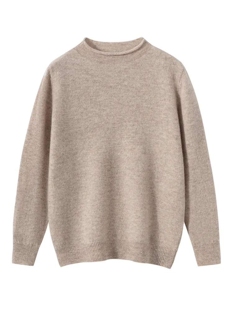 Basic Wool Sweater Children Curled Edge Half High Collar Pullover Autumn Winter Kids 100% Merino Wool Knitwear Boy Girl Clothing view 4