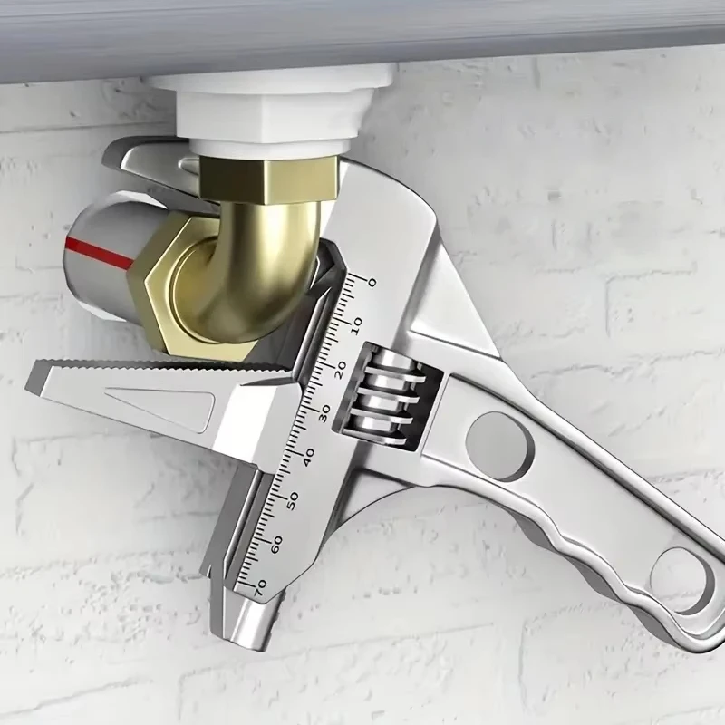 Mini verstellbarer Badezimmer-verstellbarer Schraubenschlüssel, starke Klemmung, großer multifunktionaler Aluminiumschlüssel mit offenem Ende, Badezimmer-Reparatur-Werkzeug