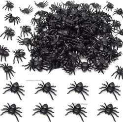 20/50pcs Halloween Spiders Decorations Small Black Plastic Spiders Haunted House Spider Decoration Simulation Tricky Decorations