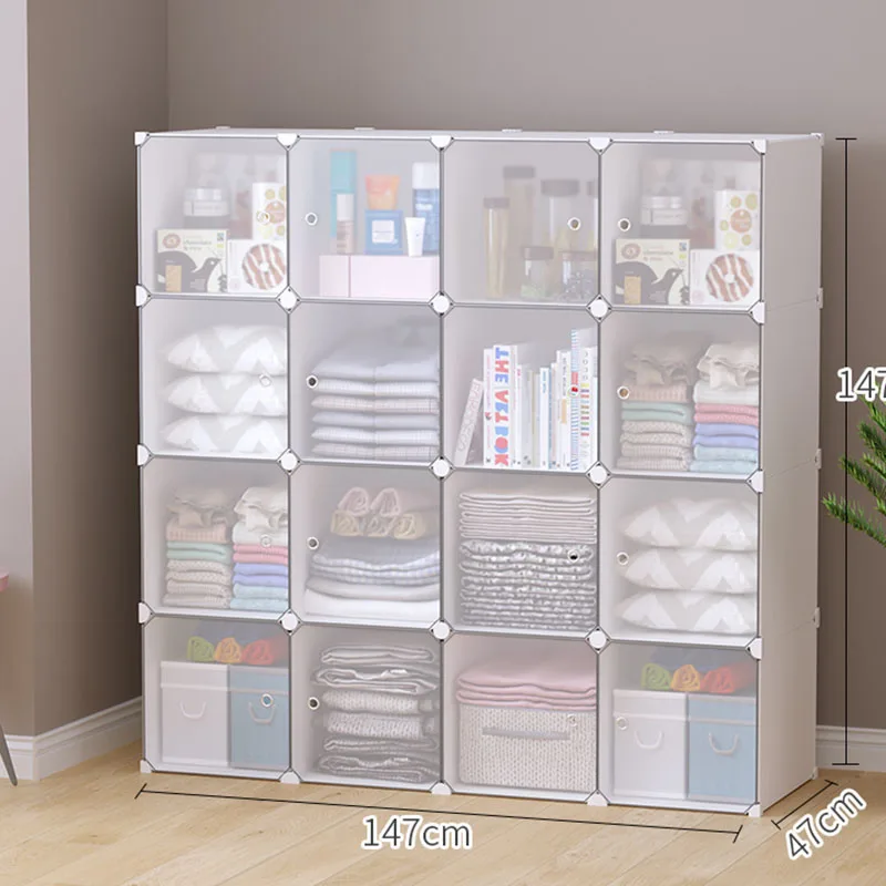 Living Room Waredrobe Open Closet System Partitions Clothes Book Filing Makeup Small Cabinet Plastic Ropero Salon Furniture