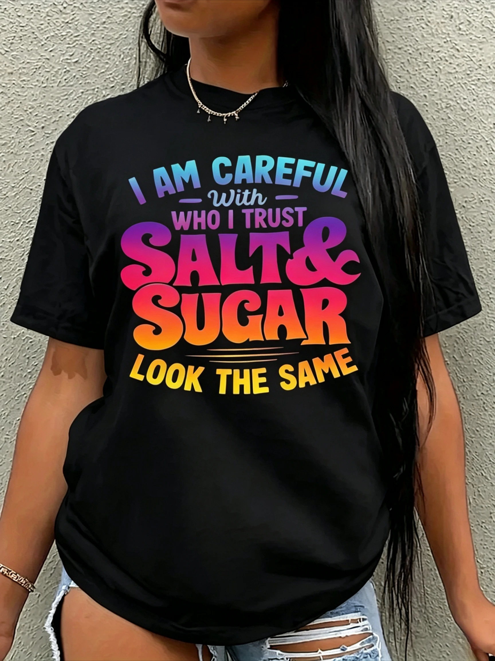 Retro T Shirt for Women Funny Trust Quote Letter Print Short Sleeve Casual Top Daily Streetwear Gathering Dating Party Holiday