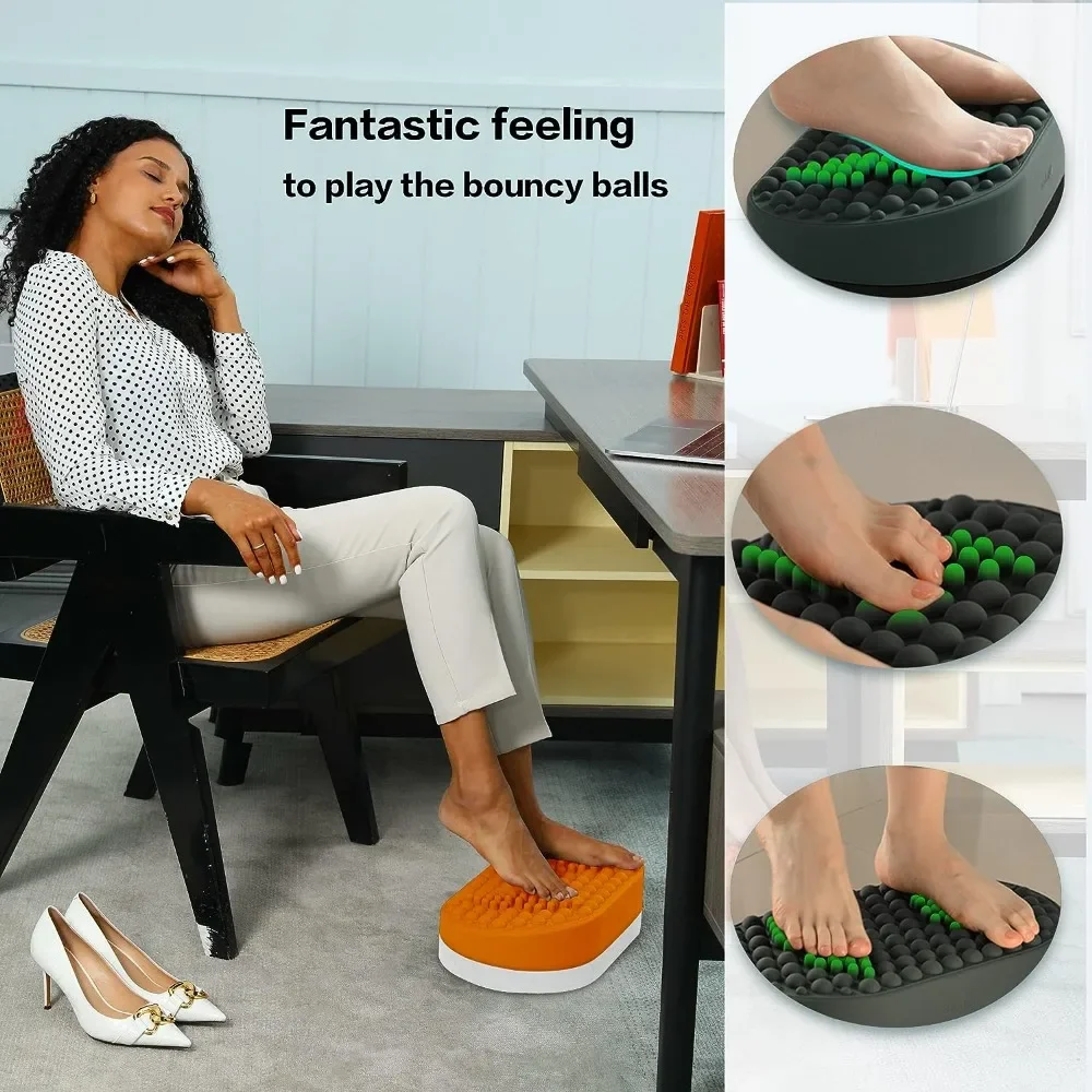 Foot Massager Foot Rest for Under Desk At Work, Home Office Foot Stool for Plantar Fasciitis Relief, Anti-Fatigue Fidget Toy