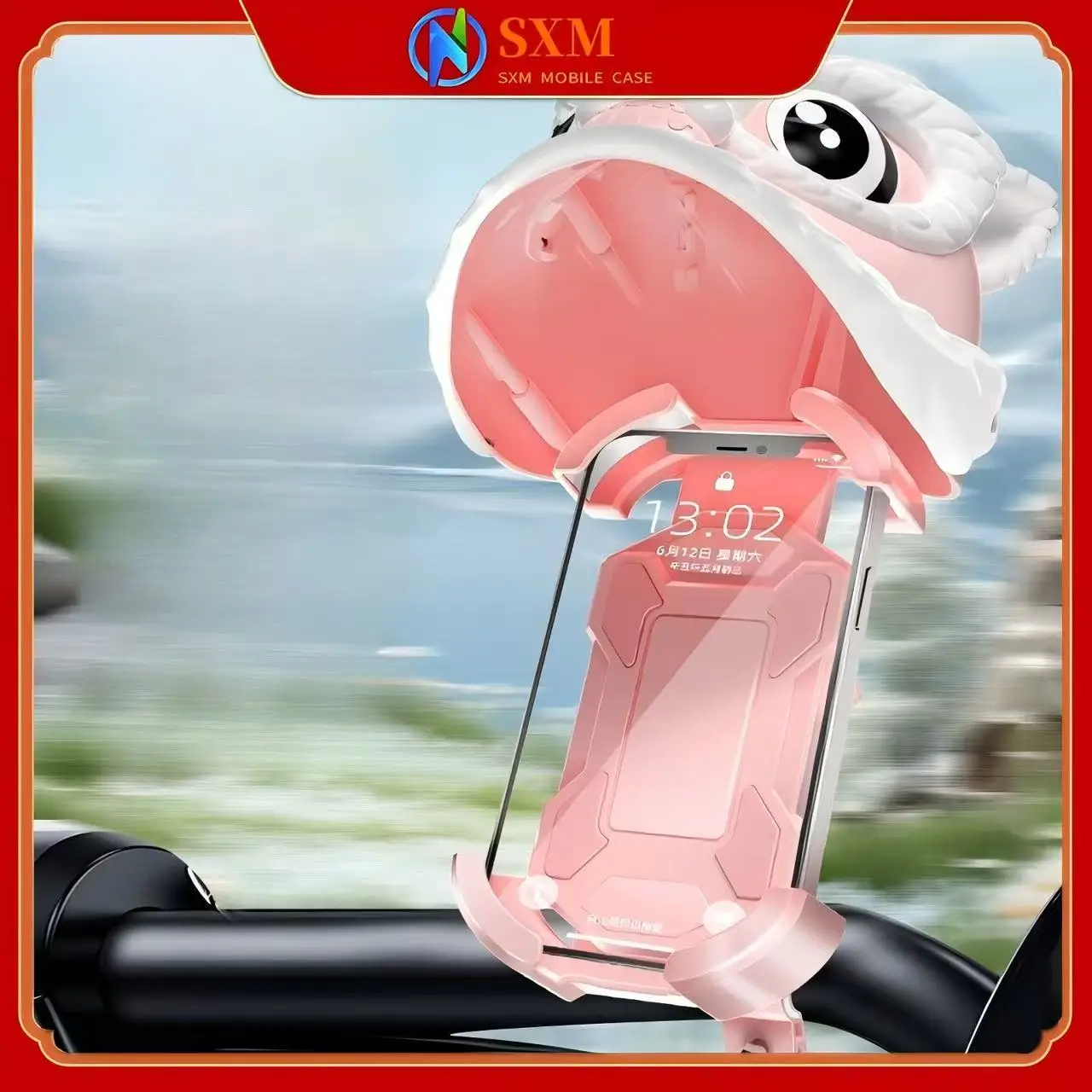 

Electric car mobile phone holder motorcycle bicycle car delivery rider one-key lock bracket