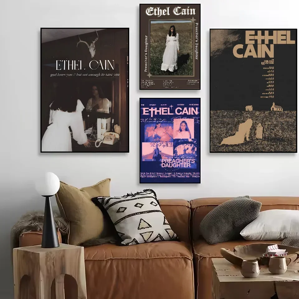 Singer E-Ethel Cain Music Album Preachers Daughter Golden Age Poster HD Art Sticky Wall Waterproof Home Living Room Bedroom Bar