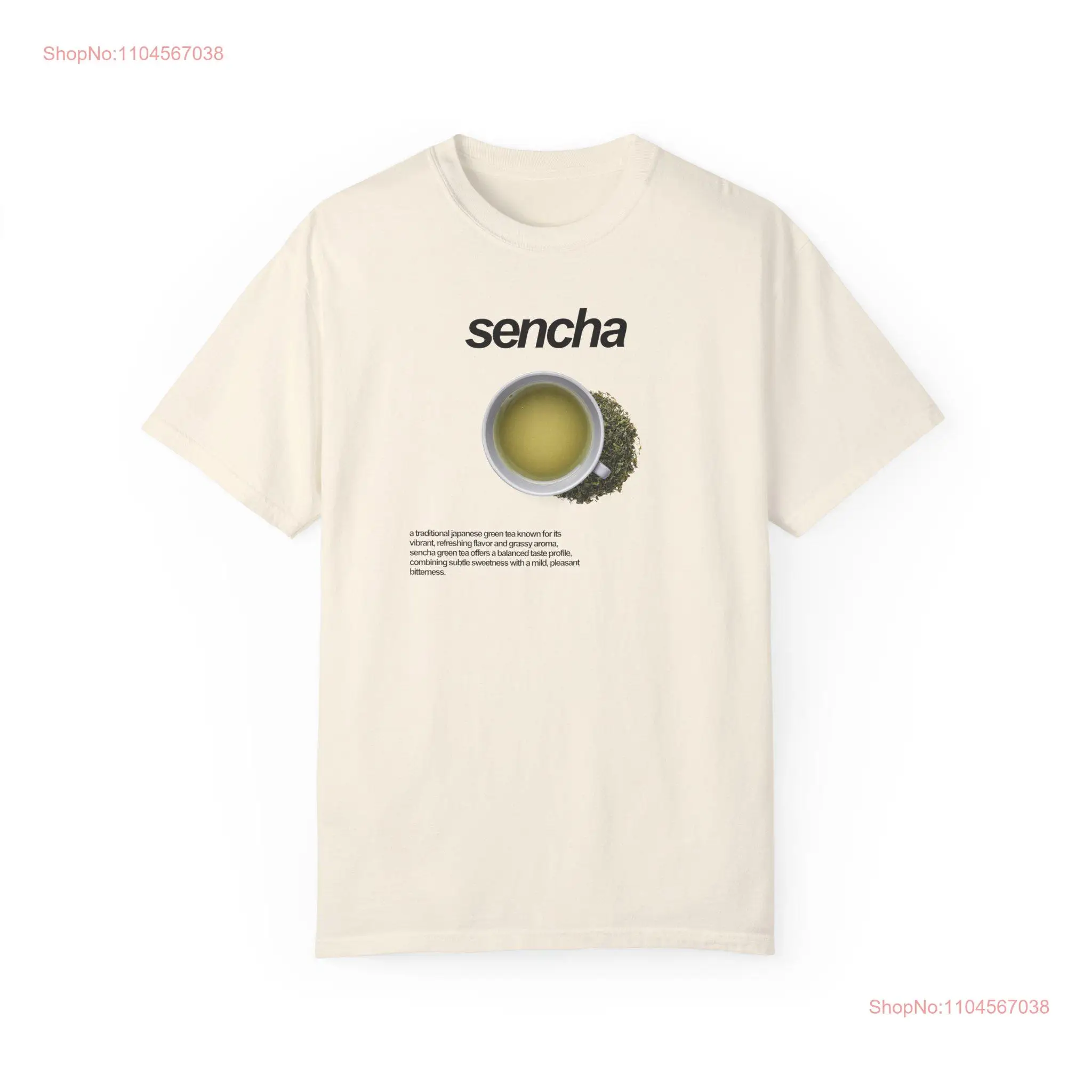 Camiseta de té verde Sencha, bebida estética, bebida saludable para amantes, mangas largas o cortas