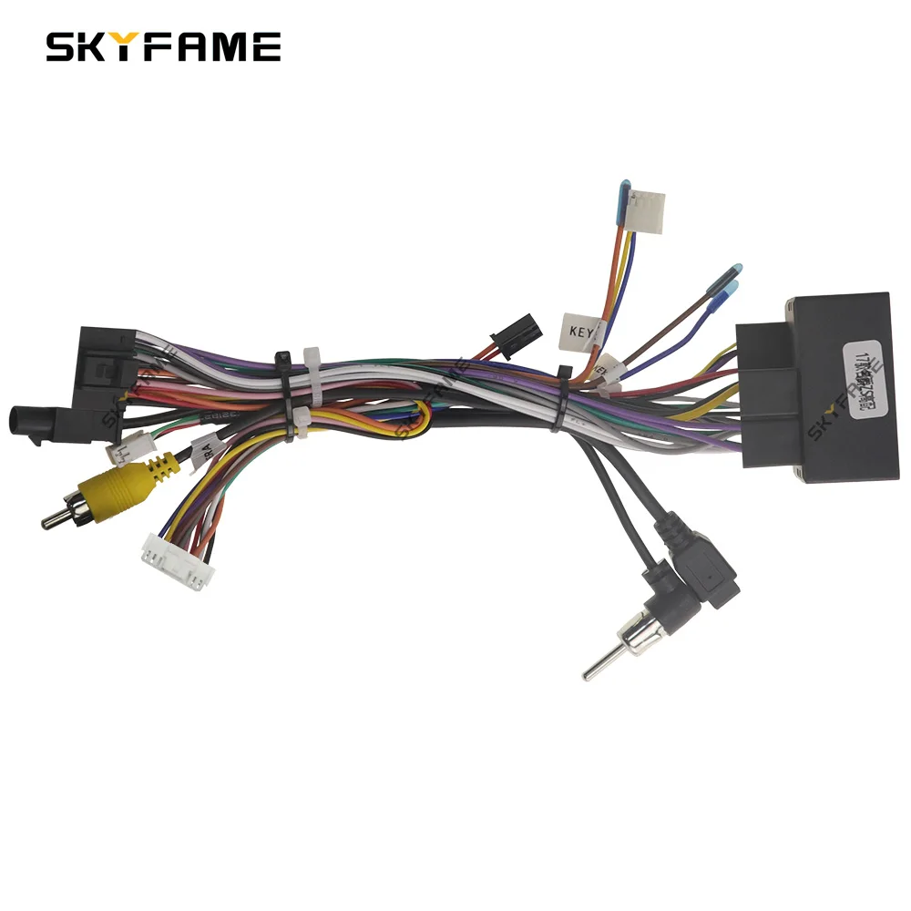 SKYFAME-Adaptador de arnés de cableado de 16 pines para coche, decodificador, Cable de alimentación de Radio Android para MG ZS RZ-SAIC07