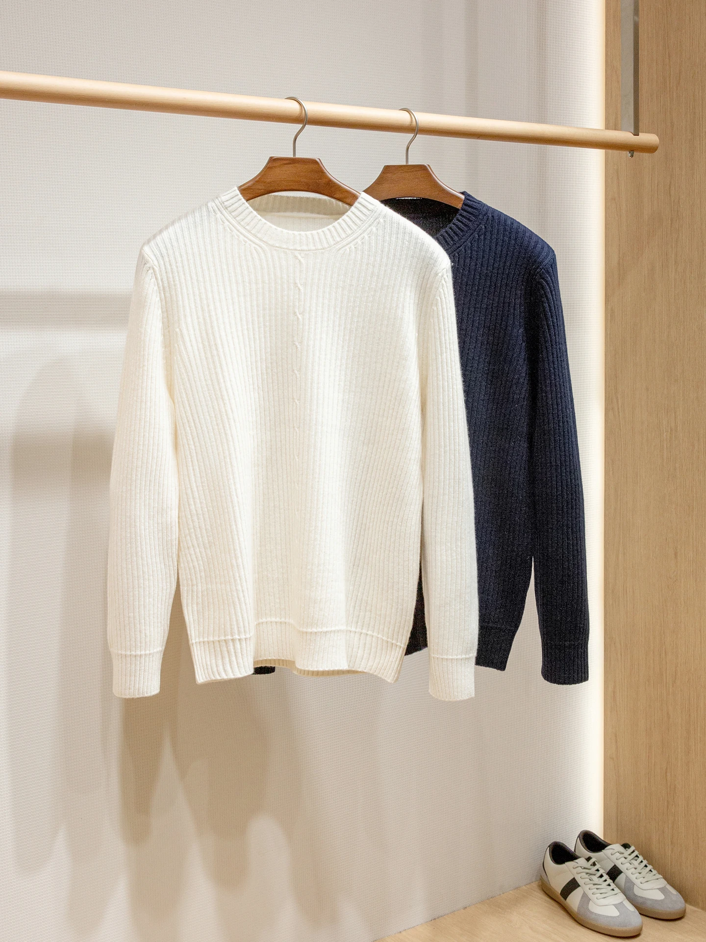 New Ao 00 Wool Men's Casual Warm round Ne Knitted Sweater 32 Pieces Loose Fit Comfortable Knitwear for Commuting