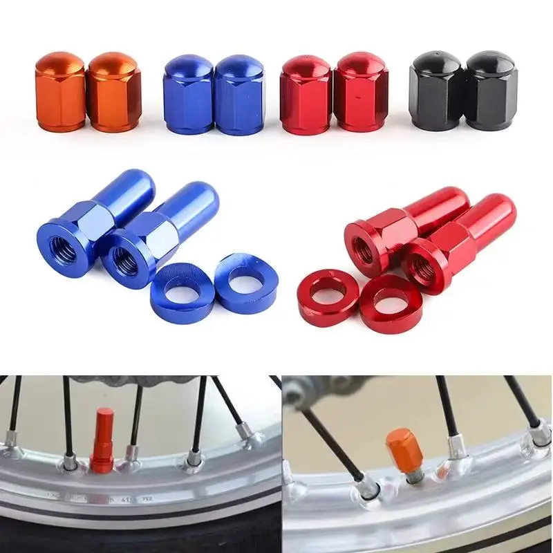 Motocross Valve Cap Dirt Bike Rim Lock Nuts Bolts Spacer For XC EXC SXF XCW FE TE TC CR CRF YZ YZF WR KLX KX RR RMZ 250 350 450