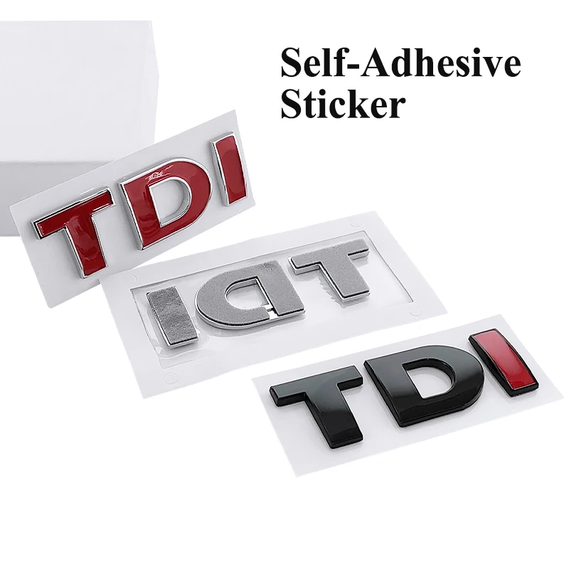 3D ABS Black Red Logo TDI Letters Emblem Car Rear Trunk Badge Decal TDI Sticker Accessories