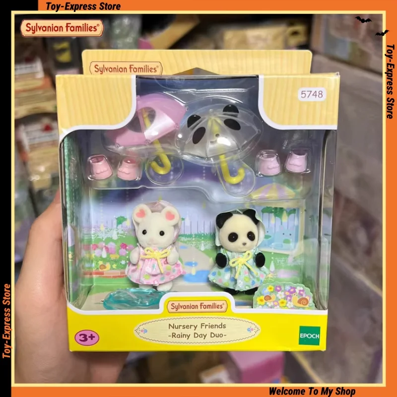 إكسسوارات عائلات سيلفانيان ألعاب أطفال بناتي كاليكو كريترز دمية مصغرة أصدقاء حضانة يوم ممطر ألعاب ثنائية للأطفال