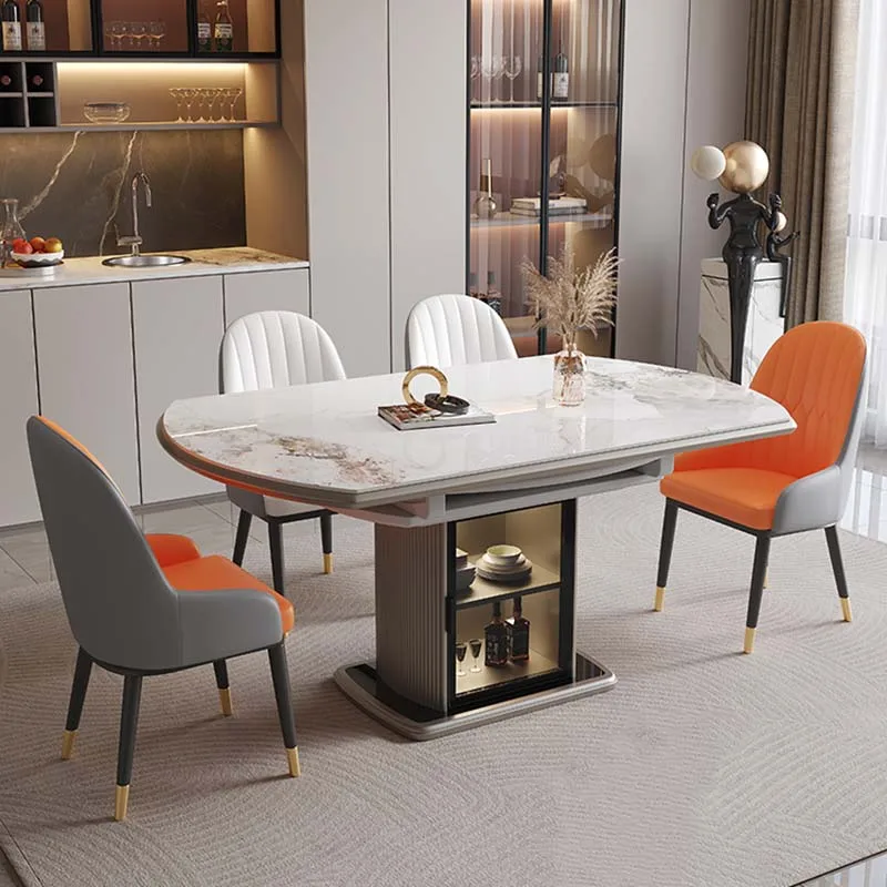 

Wooden Unique Dining Table Modern Extendable Long Design Luxury Table Folding Round Nordic Mesa Redonda Comedor Home Furniture