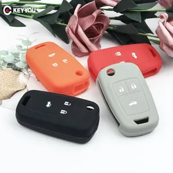 KEYYOU For Chevrolet Cruze AVEO SAIL TRAX MALIBU CAPTIVA Car Key Rubber Cover Remote Silicone Key Cover Case