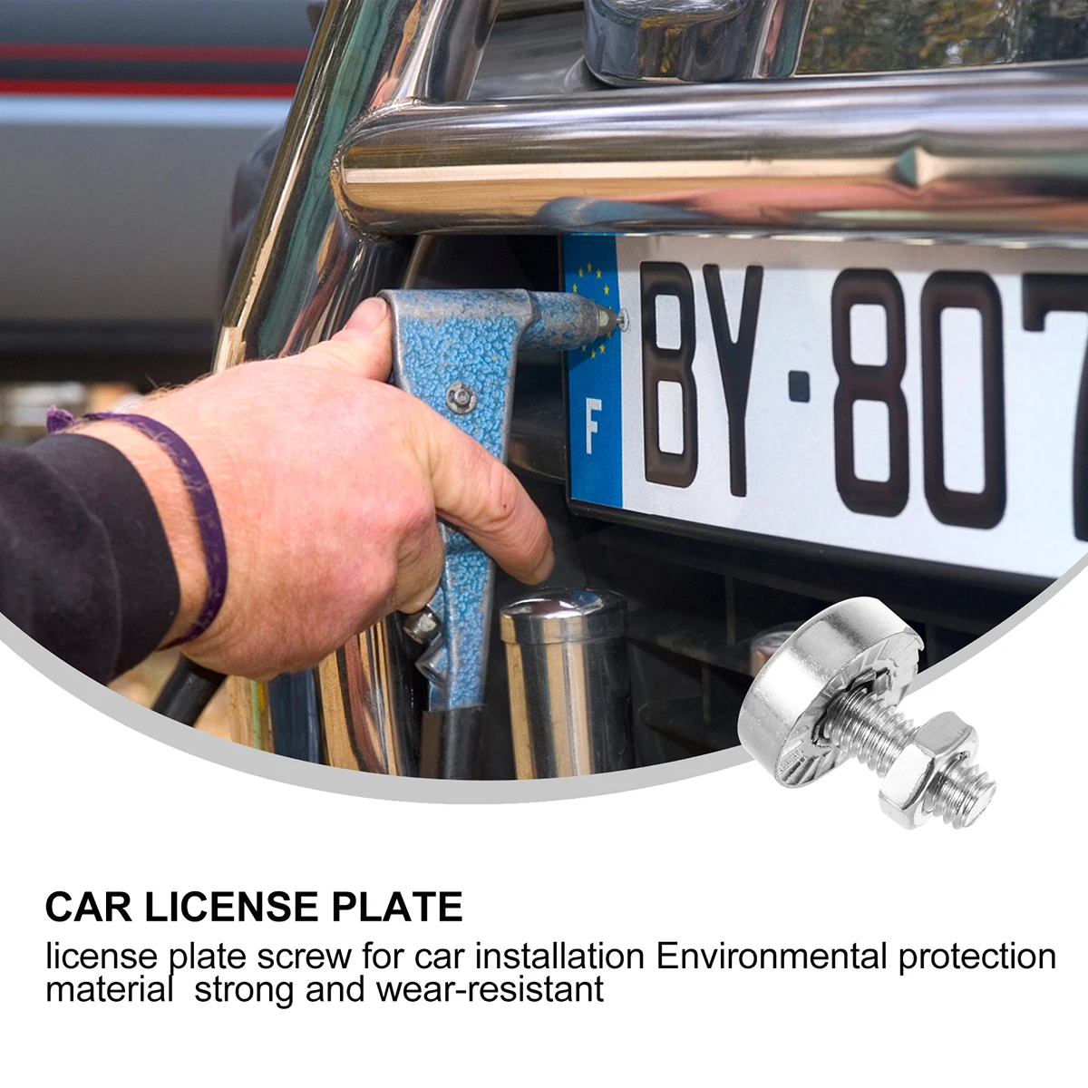 

4 Pairs License Plate Frame Screws Zinc Alloy Anti theft Fixing Bolts Suitable Various Plates Durable Fasteners