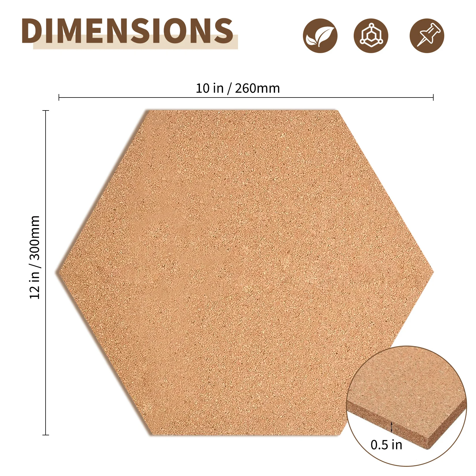 8-Pack Self-Adhesive Cork Board Tiles – 12