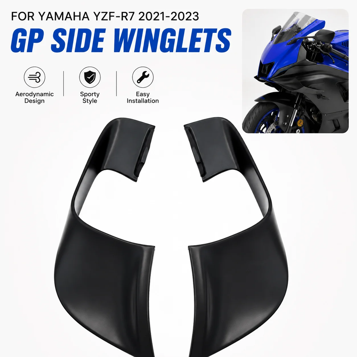 Motorcycle Side Winglet Spoiler GP Fairing Kit Compatible With Yamaha YZF-R7 R7