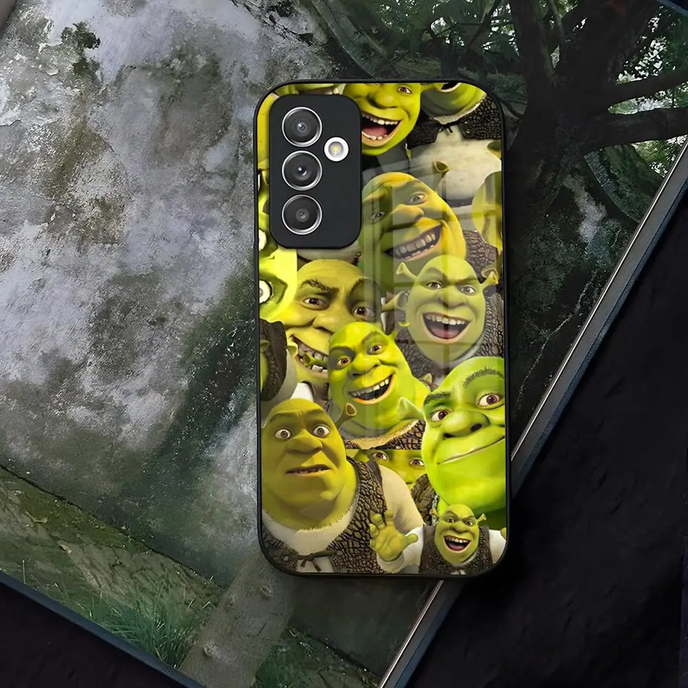 Cartoon Funny Movie S-ShrekS Phone Case Glass for Samsung Galaxy S21 S24 S22 S20 S23 Ultra Fe Plus A16 A34 A54 A24 A52 A53 M54 C