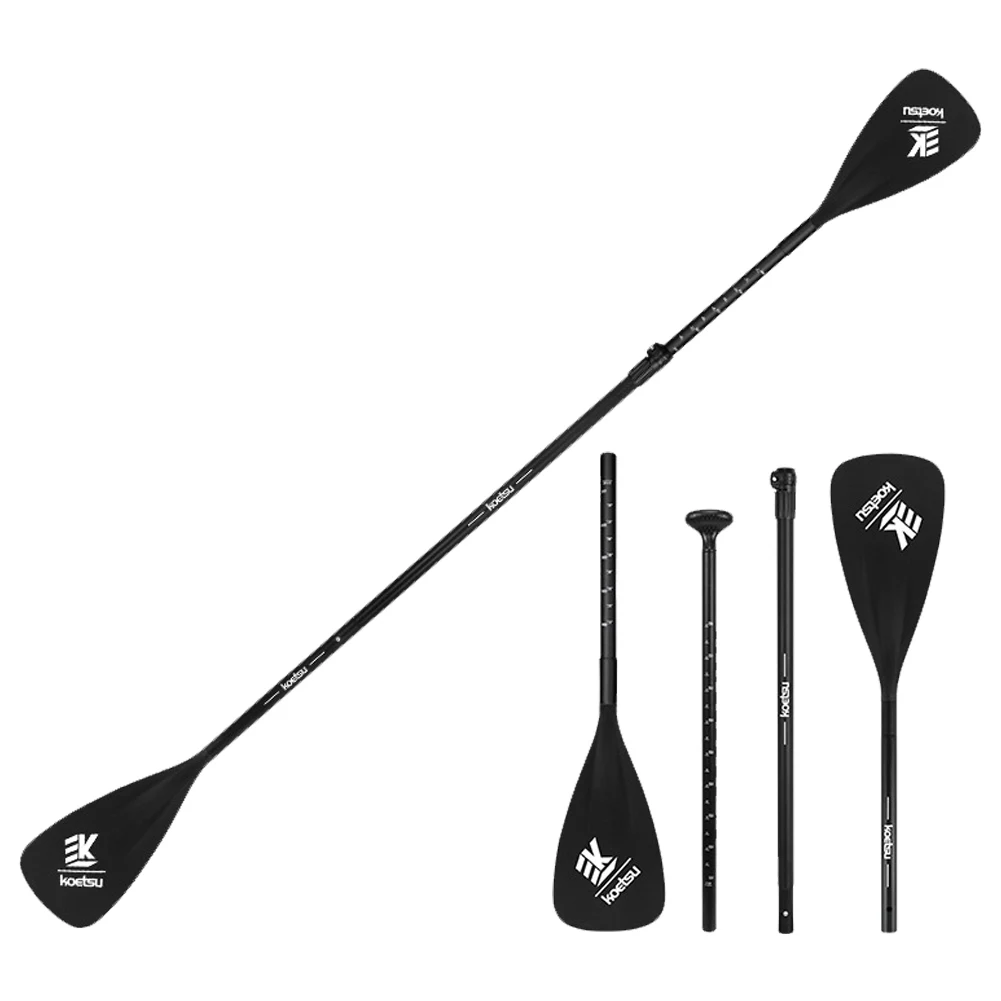 Single Double Ended Paddles Aluminum Alloy 3-Piece Adjustable Kayak Paddle Detachable SUP Paddle for Outdoor Water Sports