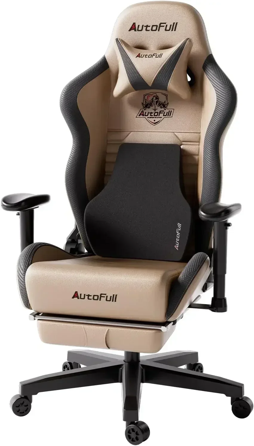 Мебельные принадлежностиAutoFull Gaming Chair Кресло для ПК с эргономичной поясничной поддержкой, гоночный стиль из искусственной кожи с высокой спинкой, регулируемая Sw