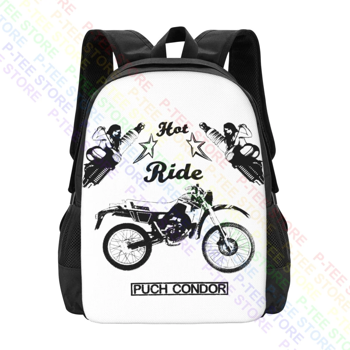 Mochila de motocicleta de grande capacidade, Classic CarsBackpack, Punk e pinup, Estilo esportivo, Punk e pinup