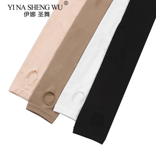 Imagen 2 del producto Medias de Ballet profesionales para niños y niñas, mallas blancas para baile de Ballet, pantimedias con agujero, medias desnudas, pantalones para pies