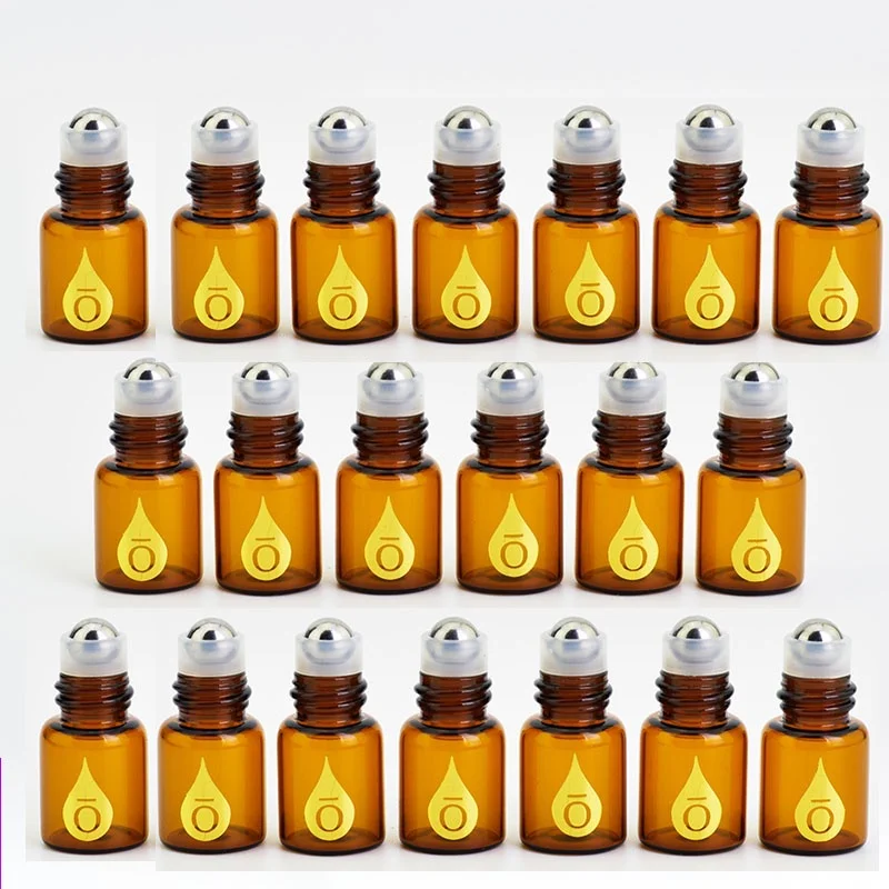 

50/100pcs 2ml Amber Roll On Bottle Mini Refillable Perfume Vial Roller Bottle For Essential Oils Small Roll On Bottle Lip Gloss