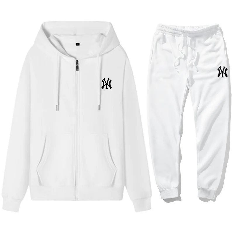 Baseball jersey, casual zipper hoodie, outdoor fitness and jogging hoodie set, luxurious sports hoodie+pants set, clothing