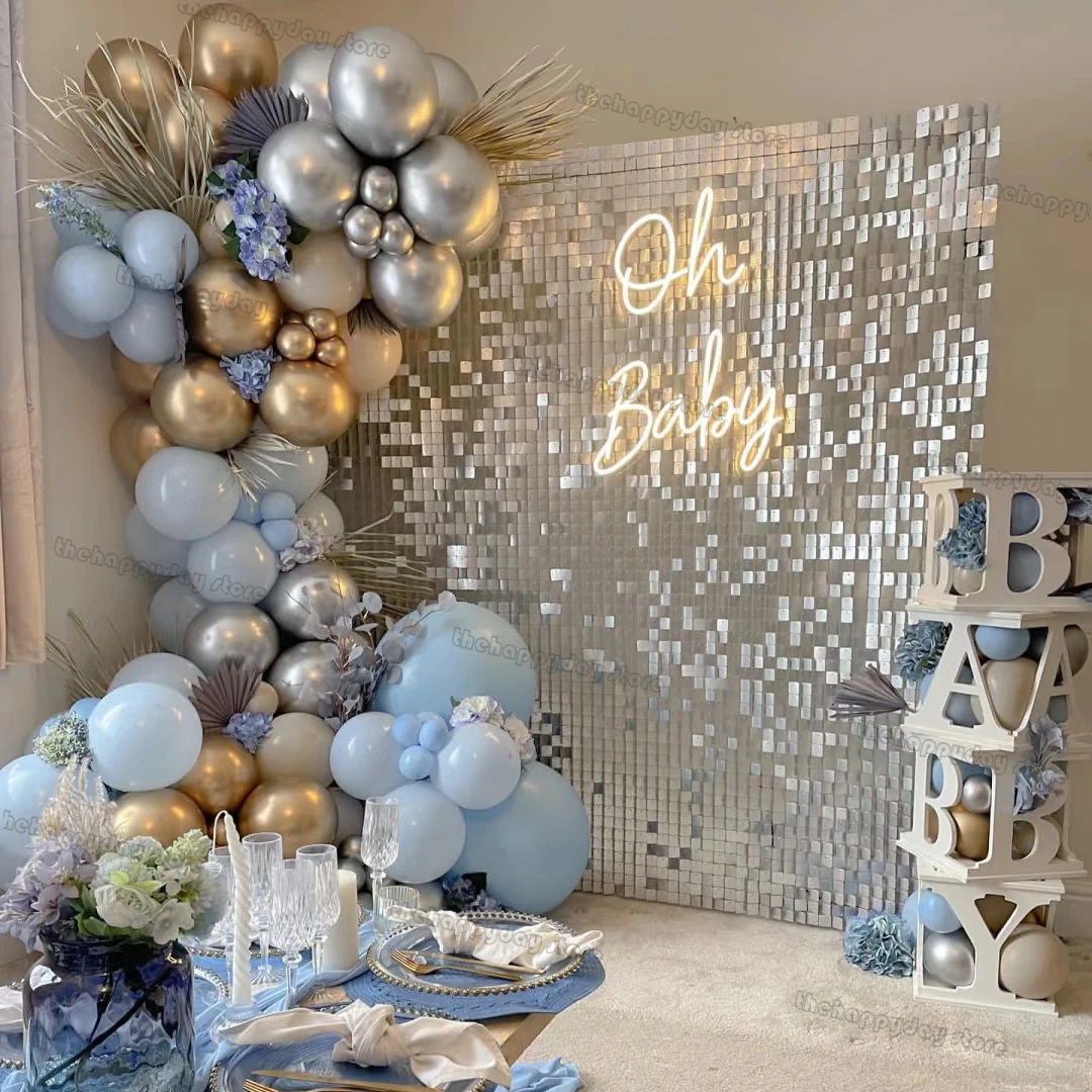12 Buah Panel Latar Belakang B - Sequin Fabric Panel ulasan dan harga