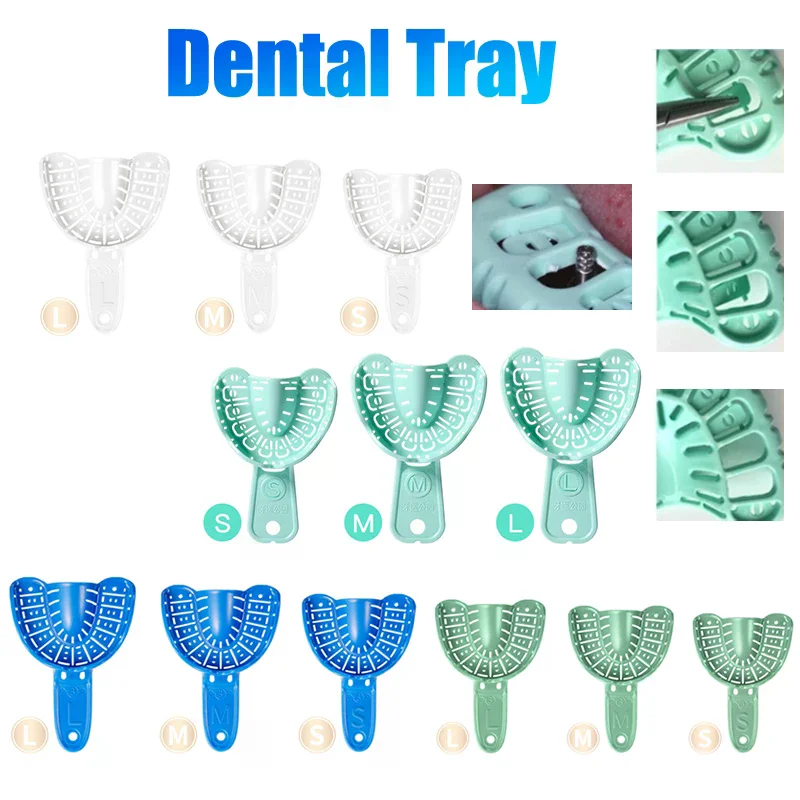 

6 шт./компл., пластиковый лоток для оттисков зубных имплантатов, съемный S/M/L, высокотемпературный пластиковый держатель для зубов, лотки для стоматолога
