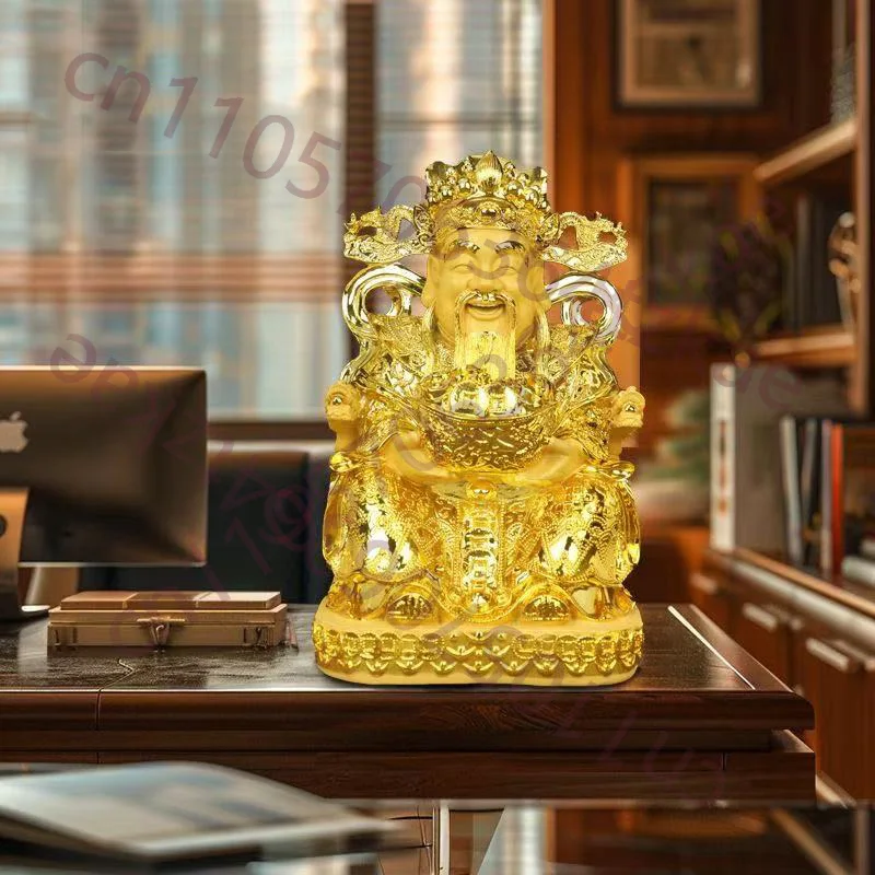 

Resin God Of Wealth Sculptures Figurines Chinese Mythological Figures Home Living Room Office Wealth Luck Feng Shui Decor