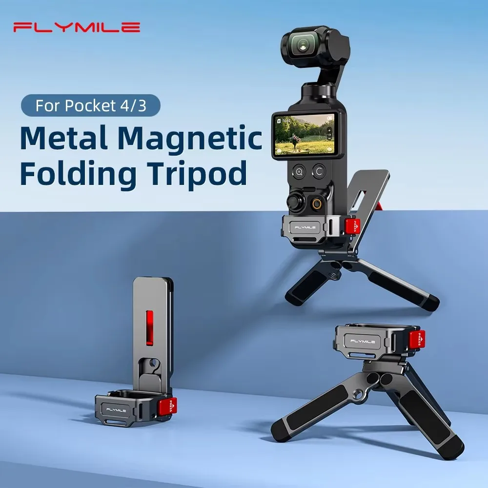 Magnetic Metal Quick Release Tripod Bracket For DJI Pocket 4/3 201°  Multi‑Angle Inverted Vlog Holder With Hidden Mantis Hook