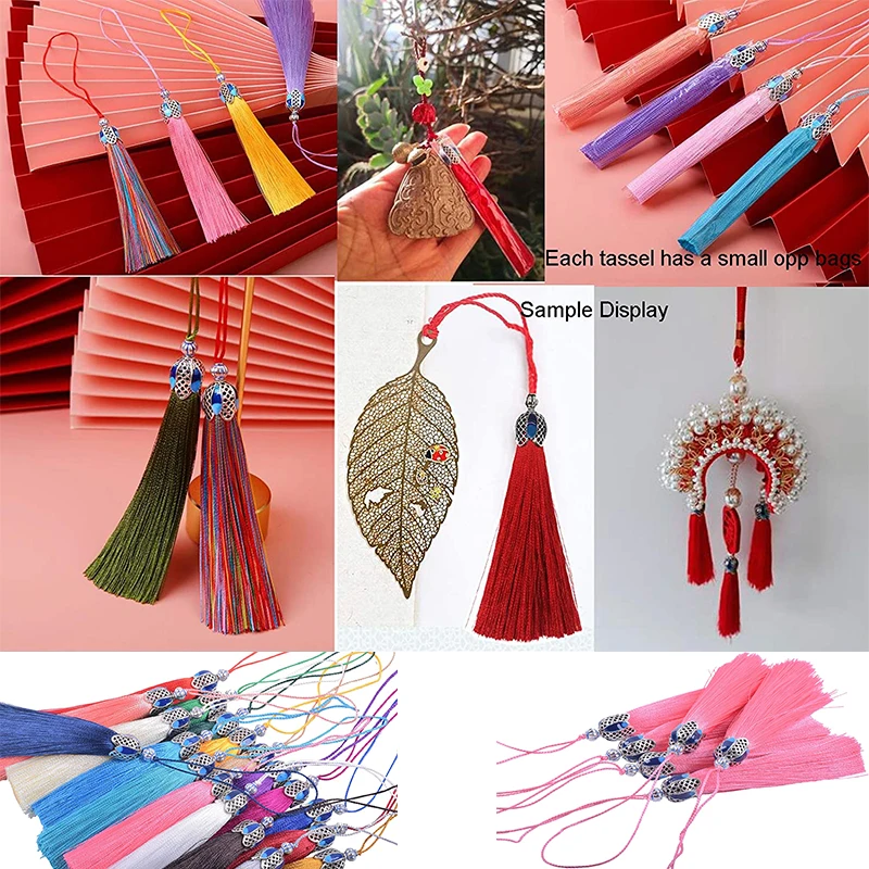 2-6pcs17cm jedwabiu frędzel korona frędzle wykończenia pionowe przeciw zmarszczkom wisiorek Tassel szczotka do zasłony biżuteria dekoracje dla domu