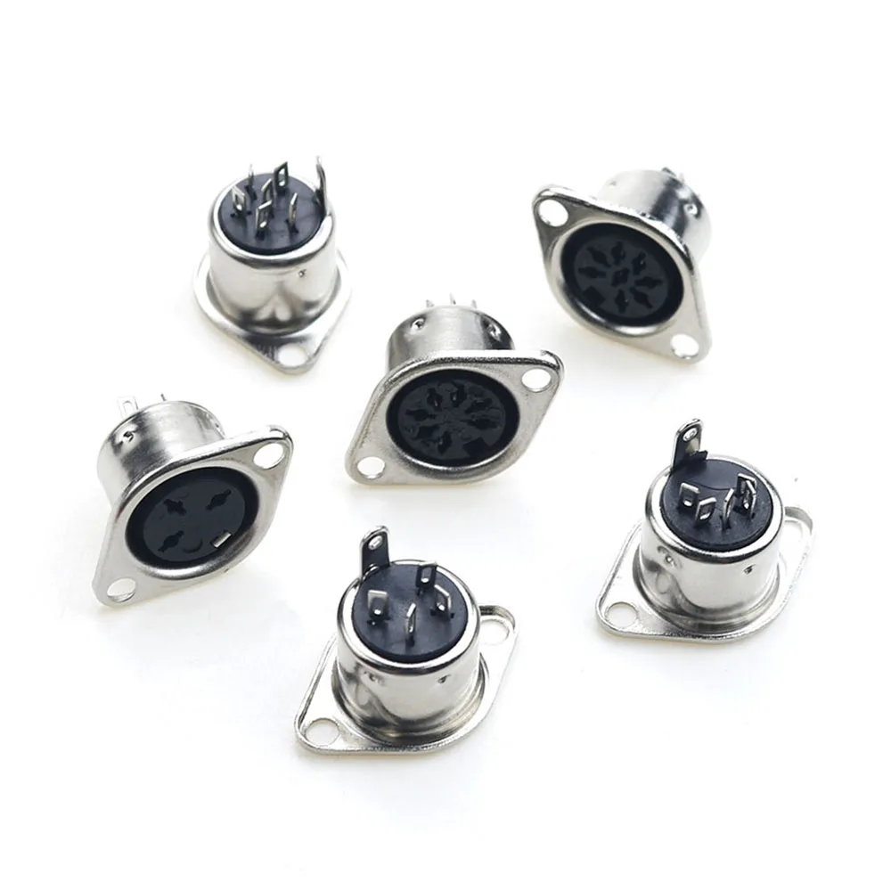 1/2/5Pcs 3/4/5/6/7/8PIN Panel Mount Female Jack DIN Adapter MIDI Cable Connector ﻿