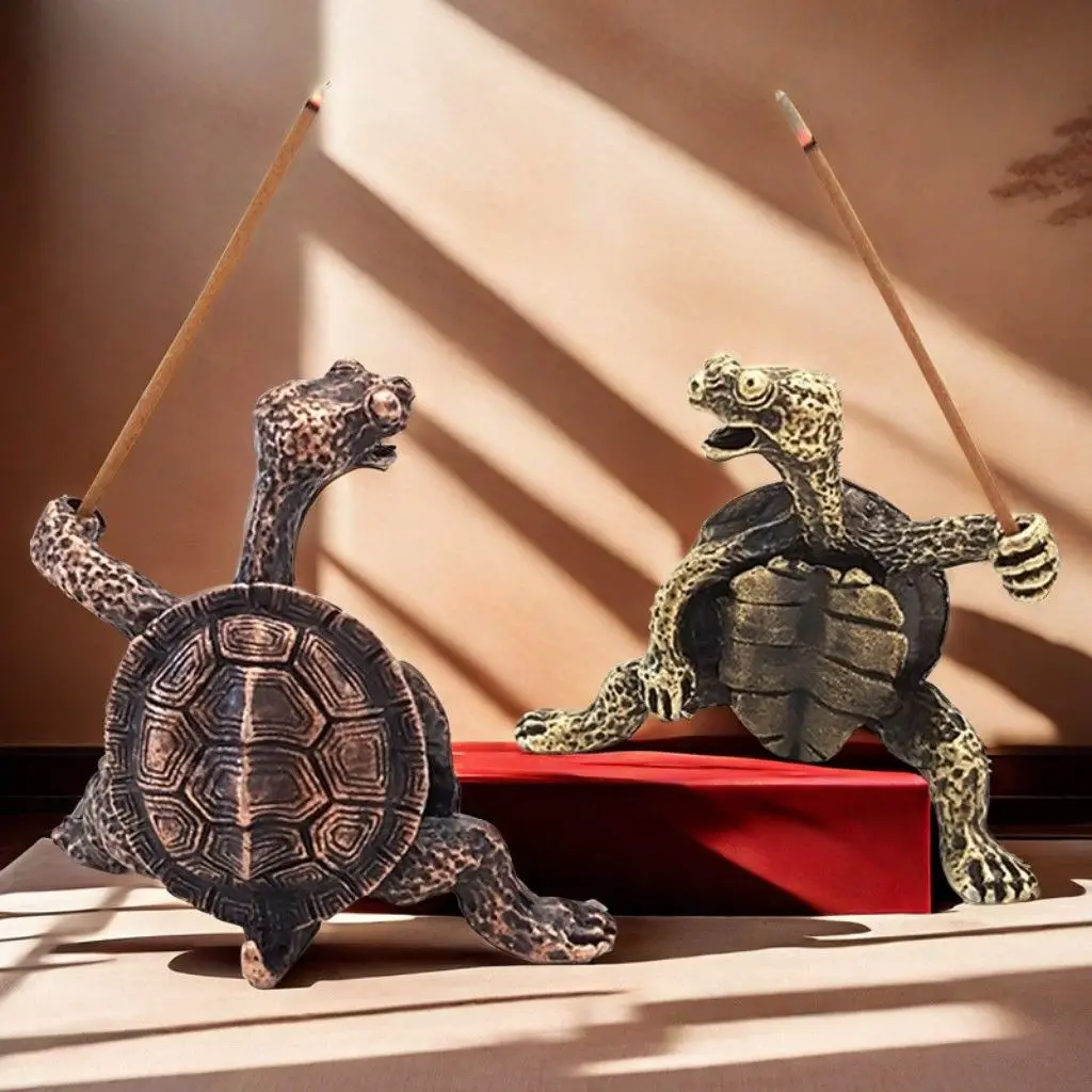 

Turtle Incense Holder Mini Alloy Animal Shape Incense Stick Stand Desktop Decor for Home Meditation Zen Gift